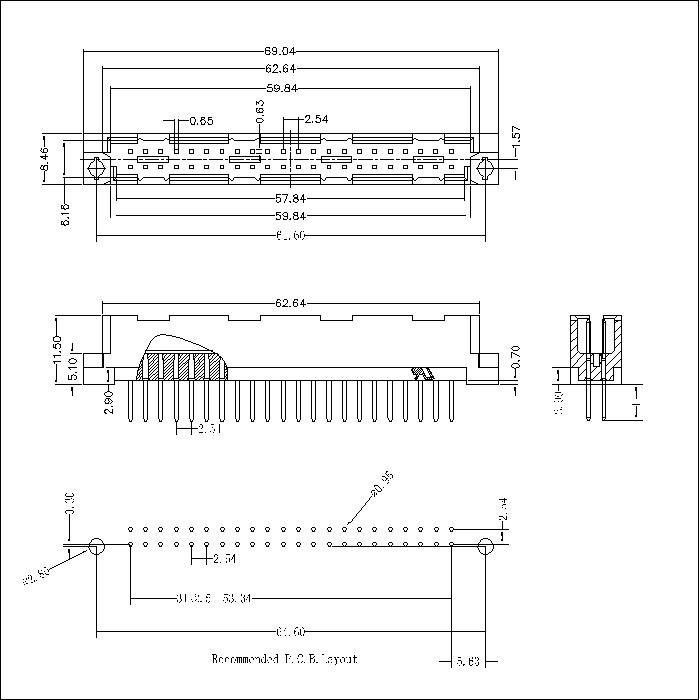 DMS-XX-XXX-213 DIN41612 Vertical Plug Type Q Connectors-Inversed 44 Positions DMS-XX-XXX-213 DIN41612 Vertical Plug Type Q Connectors-Inversed 44 Positions