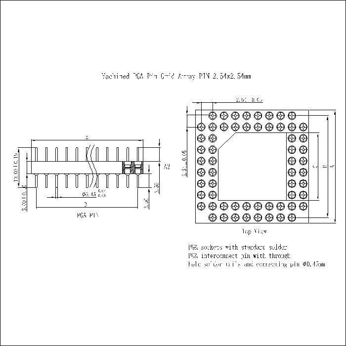 PGA07-X-XXXX PGA Pin Grid Array PIN 2.54X2.54mm