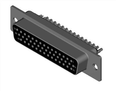 Pino de máquina tipo solda de alta densidade fêmea D-SUB